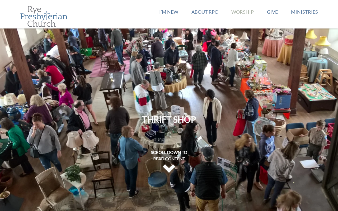 Rye Presbyterian Thrift Shop website preview