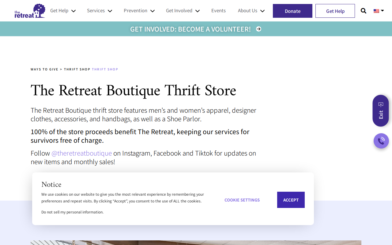 The Retreat Boutique website preview