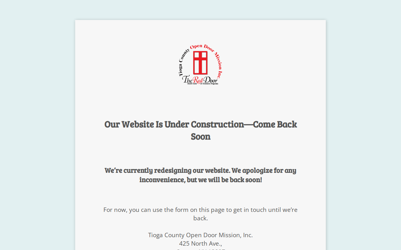 Red Door Thrift Store website preview