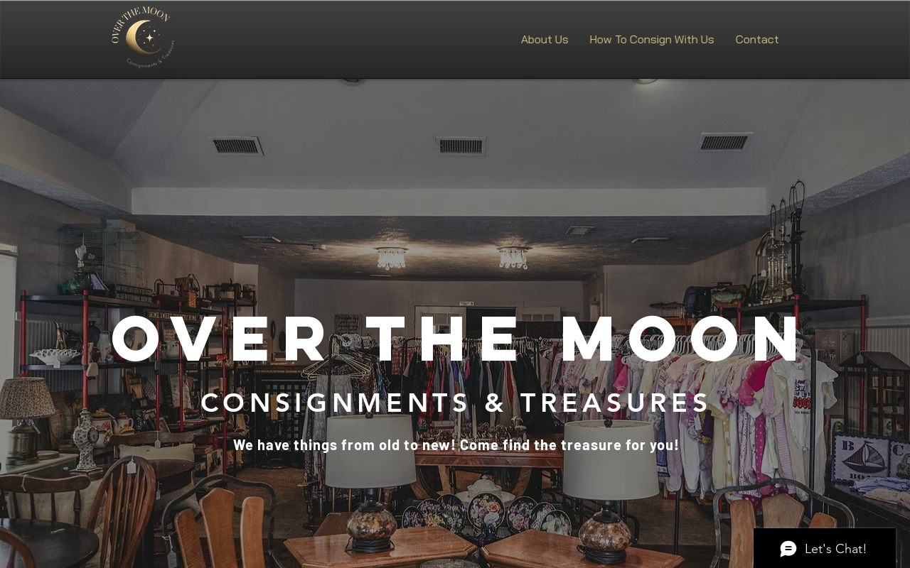 Over The Moon Consignments & Treasures website preview