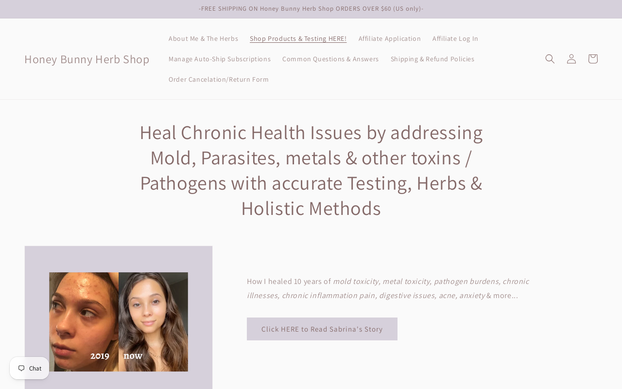 Honey bunny herb shop website preview