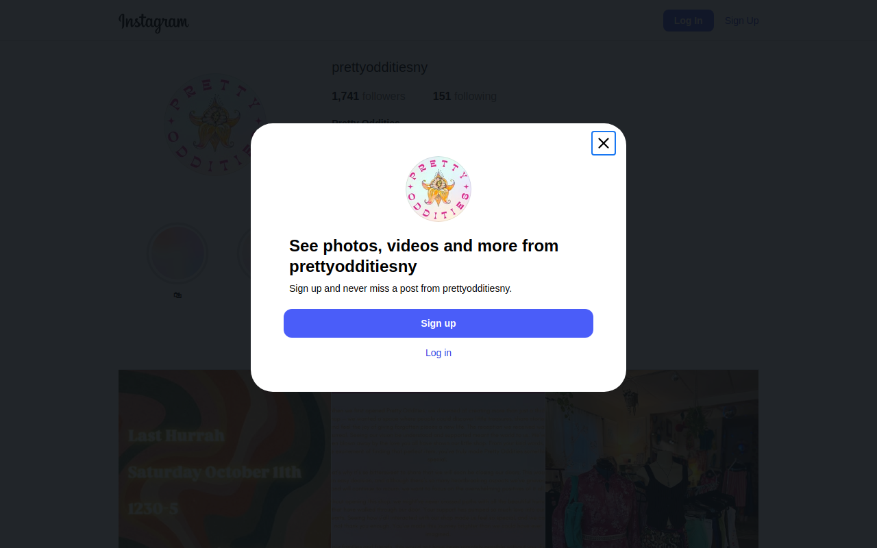 Pretty Oddities website preview