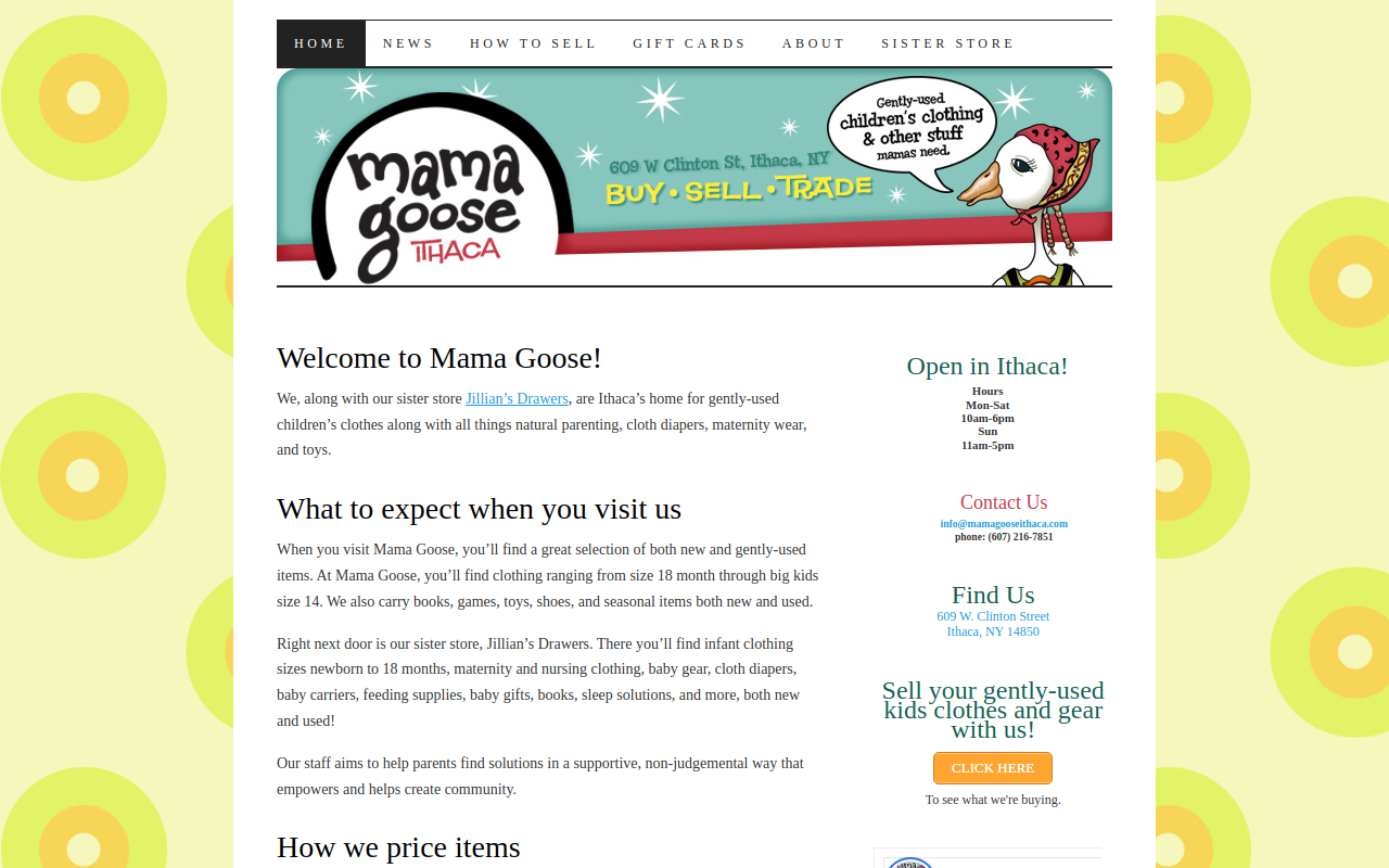Mama Goose website preview