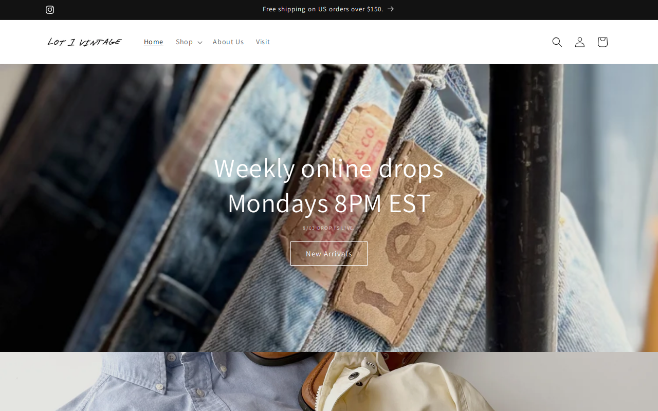 Lot 1 Vintage website preview