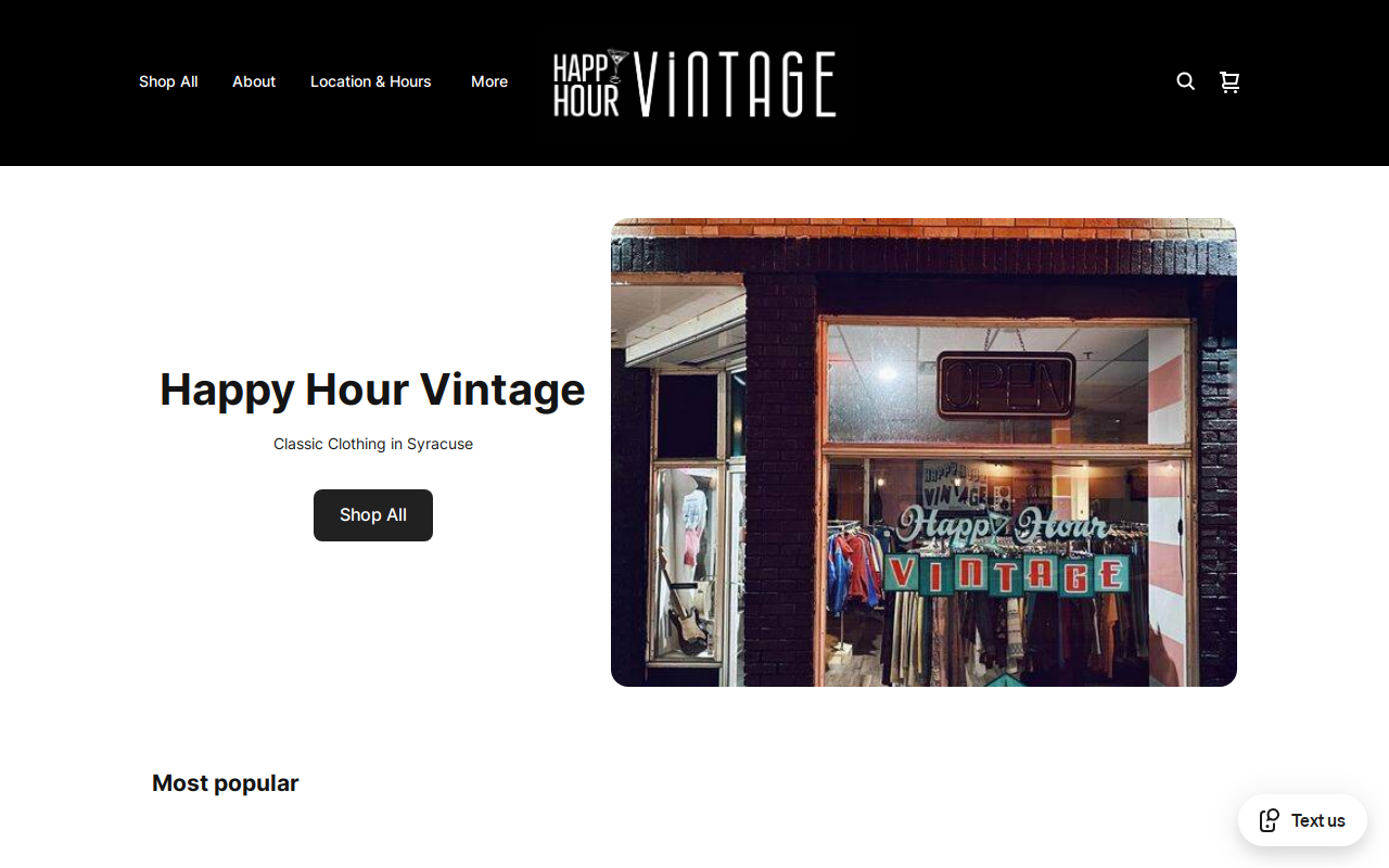 Happy Hour Vintage website preview