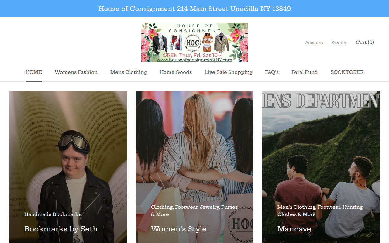 House of Consignment website preview