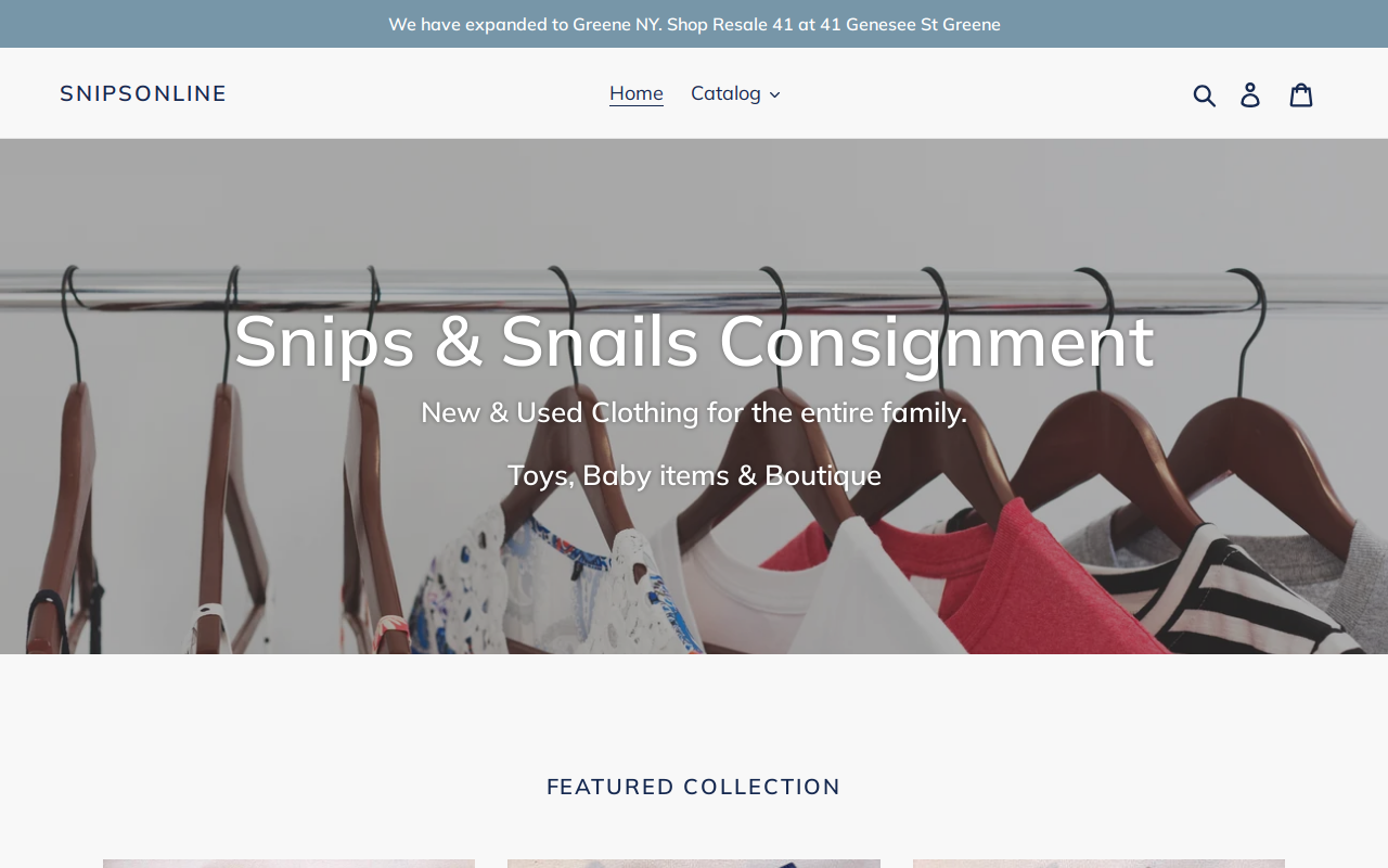 Snips and Snails Consignment website preview