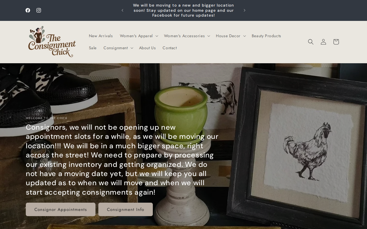 The Consignment Chick website preview