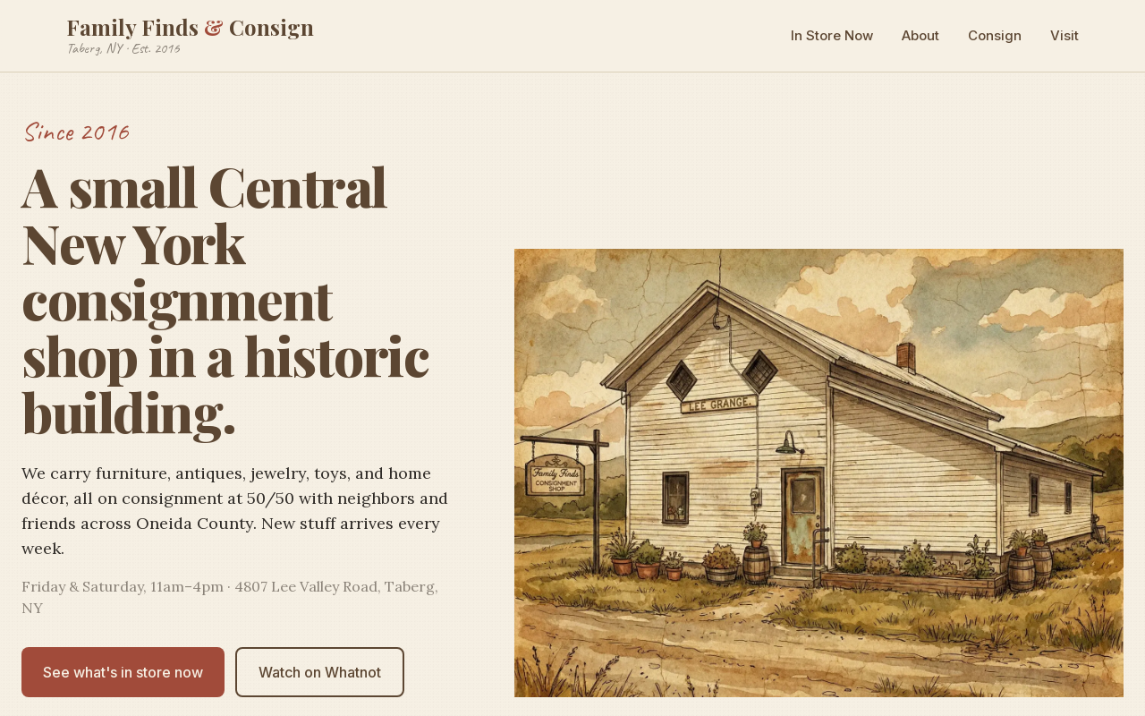 Family Finds & Consignment Shop website preview