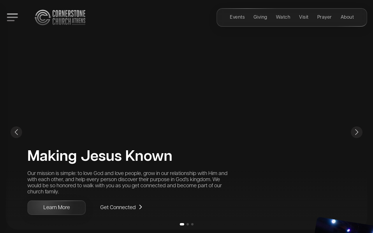 Cornerstone Thrift Store website preview