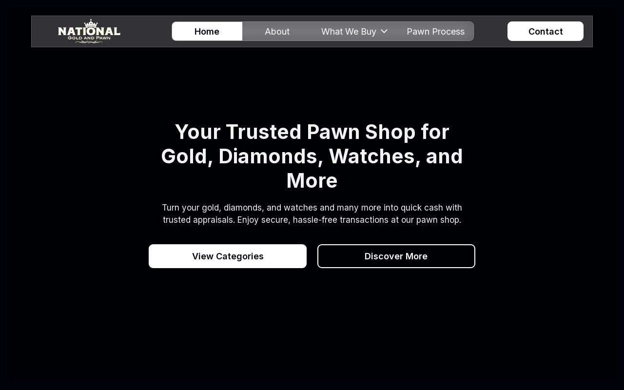 National Gold & Pawn website preview