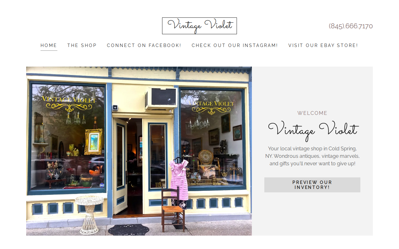 Vintage Violet website preview