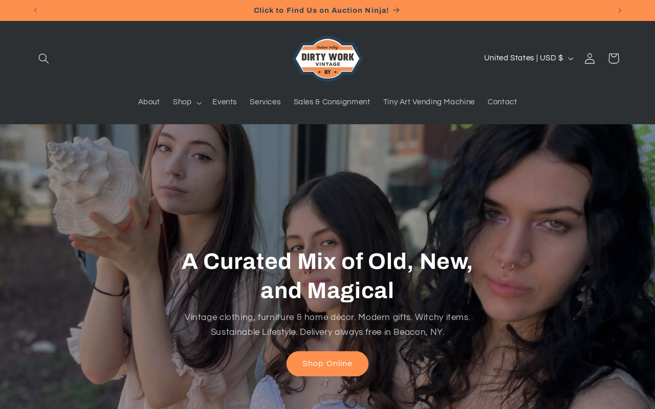 Dirty Work Vintage website preview