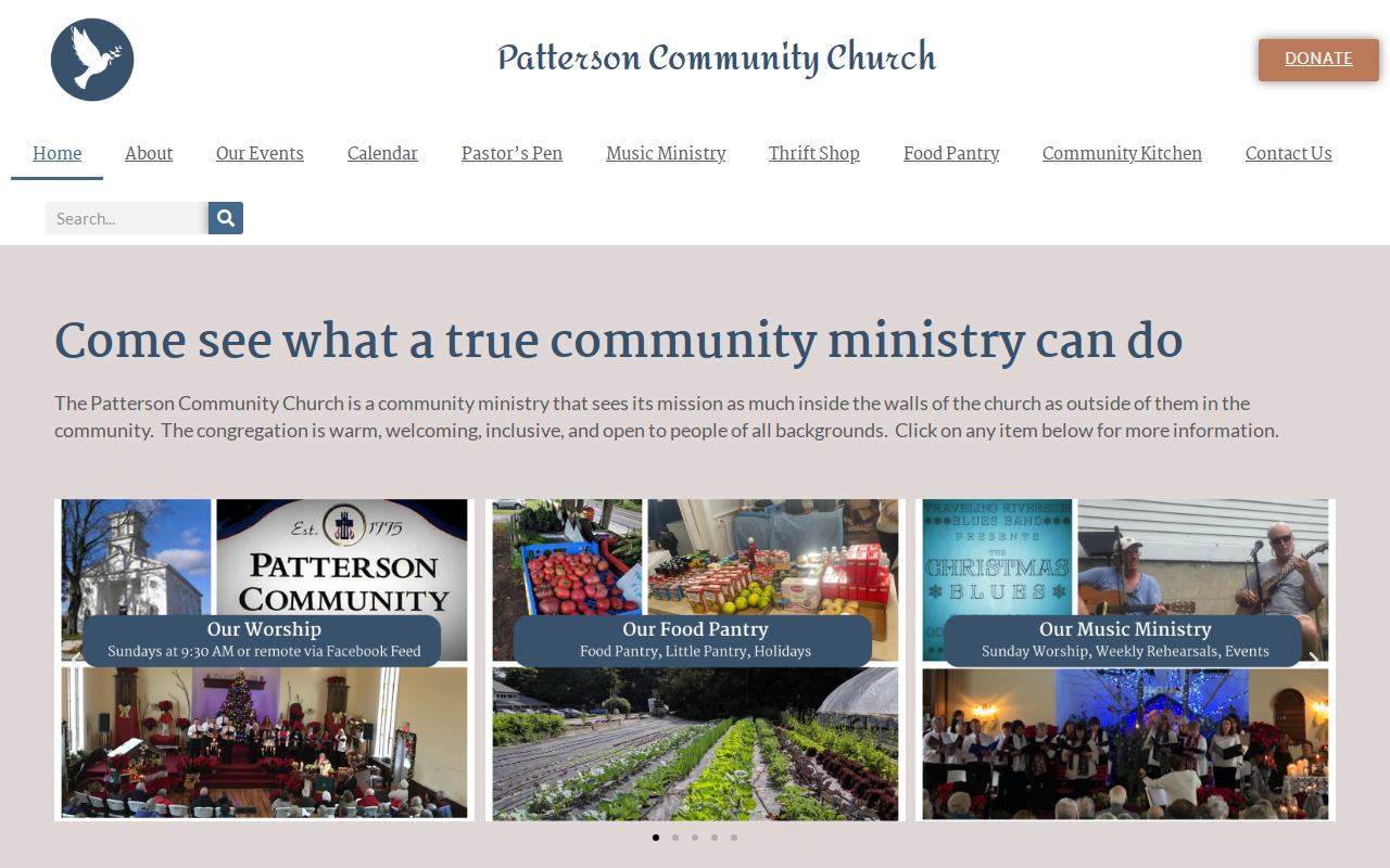 Blue Door Thrift website preview