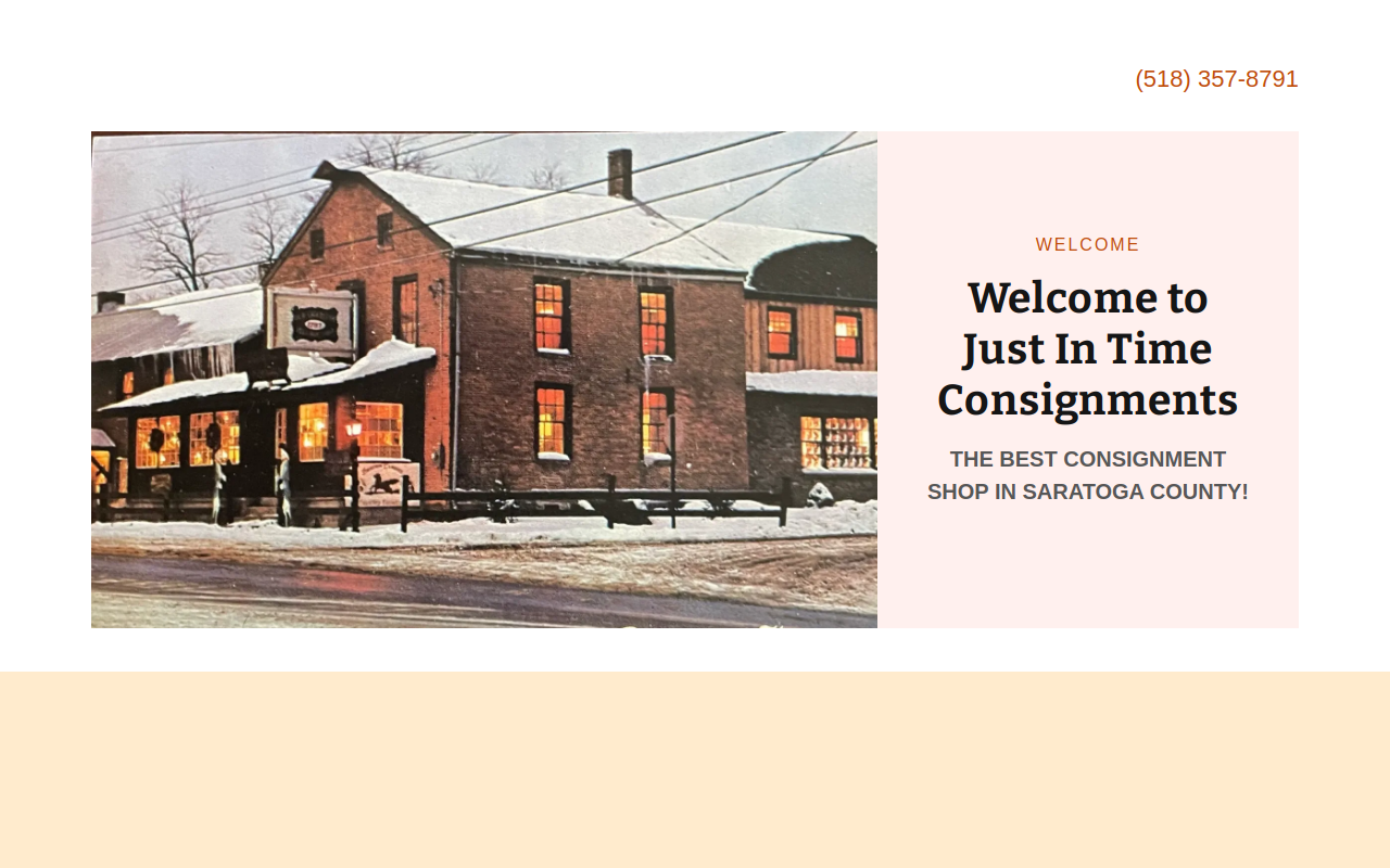 Just in Time Consignment Boutique website preview