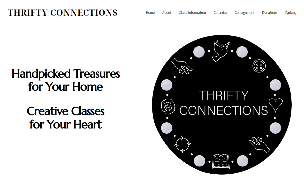 Thrifty Connections website preview