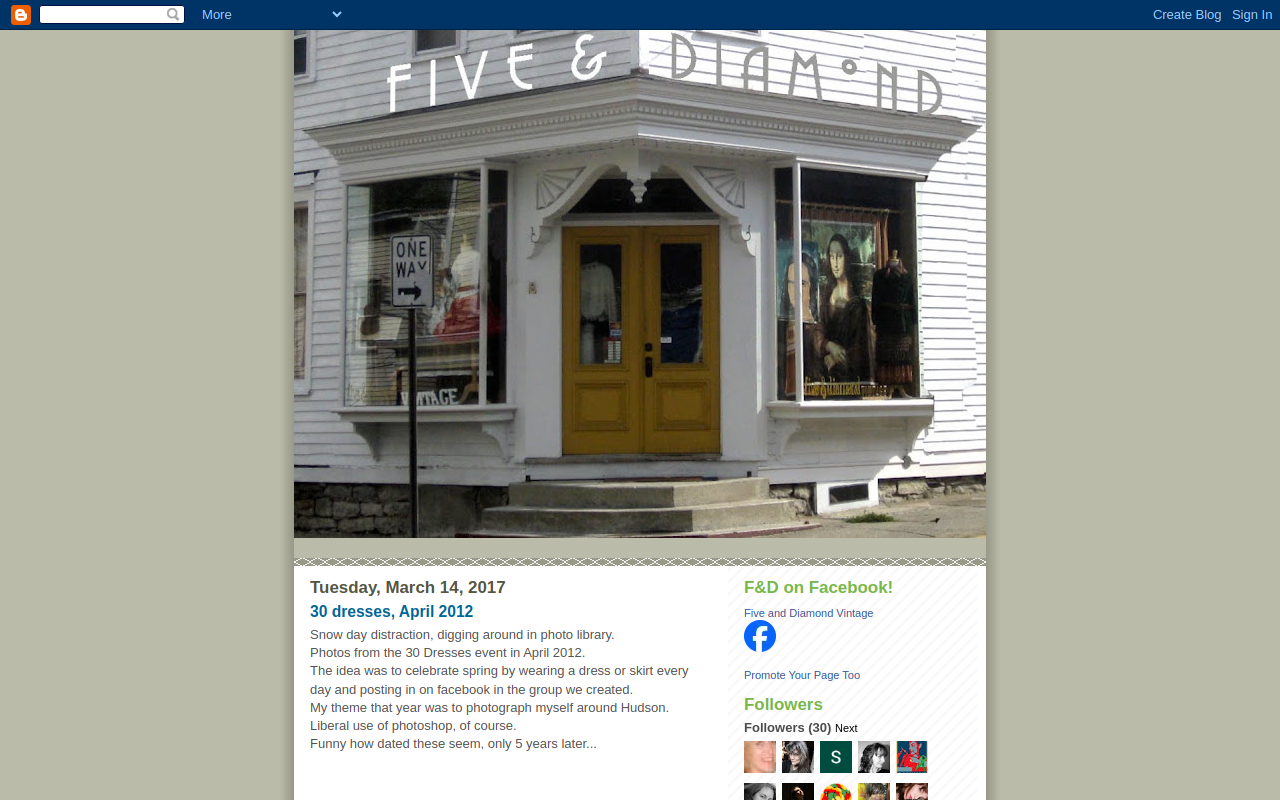 Five & Diamond Vintage Clothing website preview