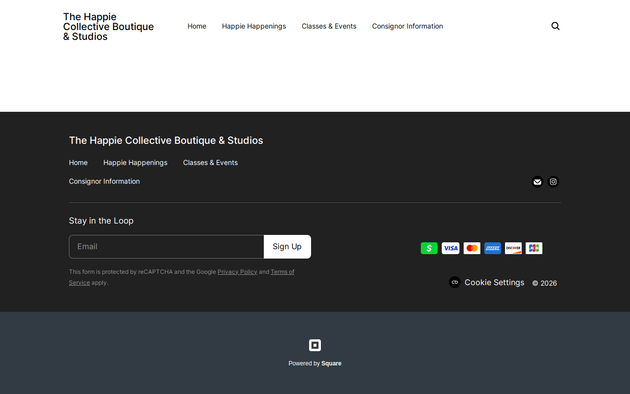 The Happie Collective Boutique & Studios website preview