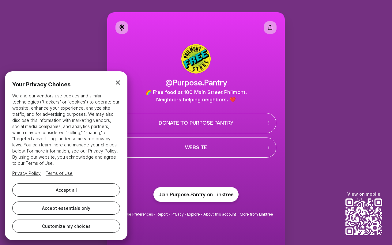Purpose Pantry - Philmont NY website preview