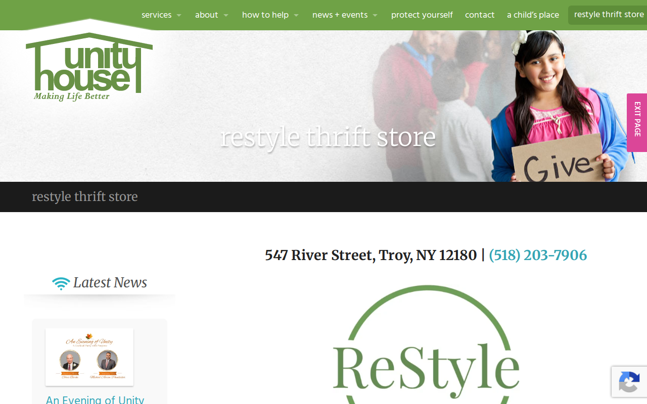 ReStyle Thrift Store website preview