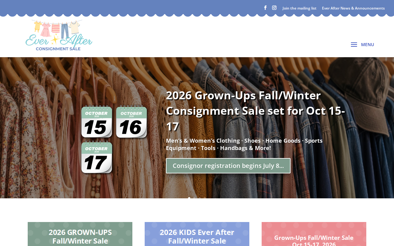 Ever After Consignment Sale website preview