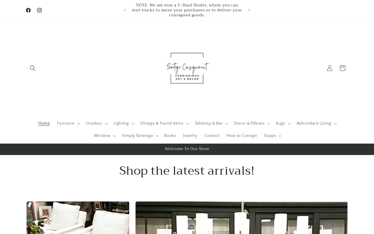 Saratoga Consignment Studio website preview
