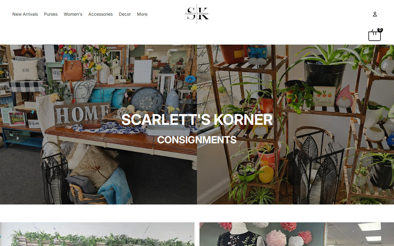 Scarletts Korner Consignment website preview