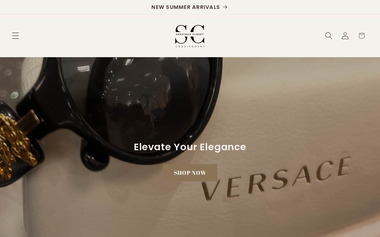 Saratoga Closet Consignment Shop website preview