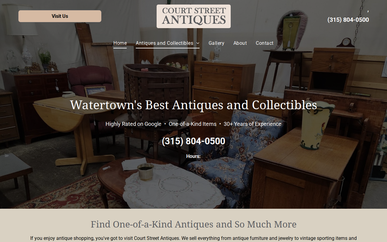 Court Street Antiques website preview