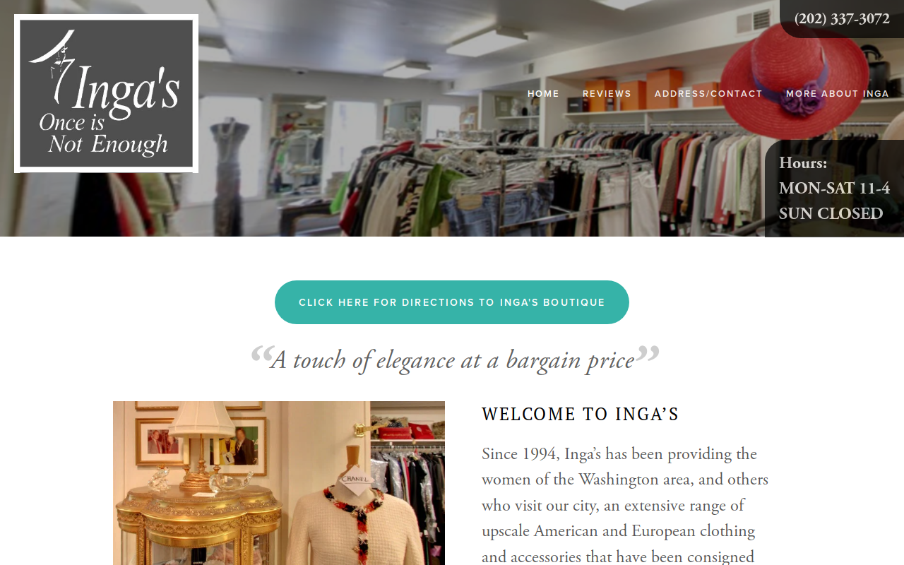 Inga's Once Is Not Enough website preview