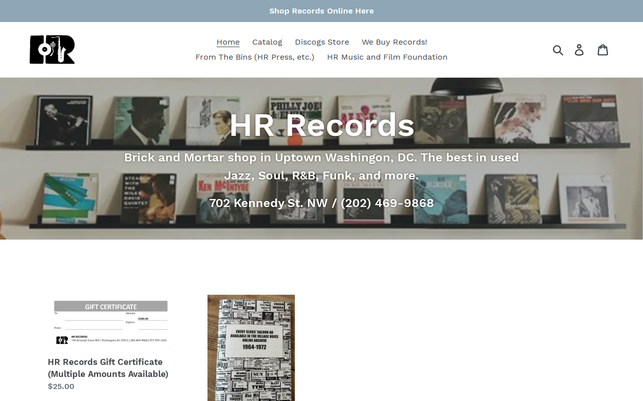 HR Records website preview