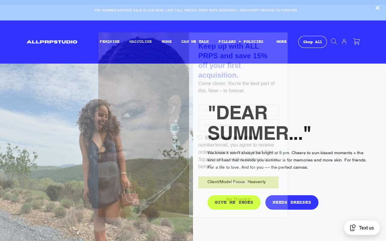 ALL PURPOSE STUDIO - Vintage + Beyond website preview