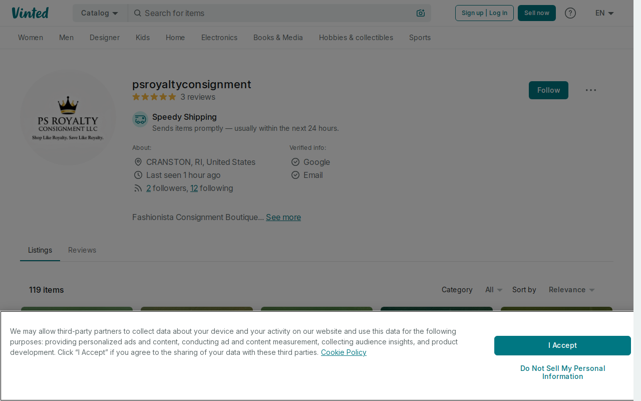 PS Royalty Consignment website preview