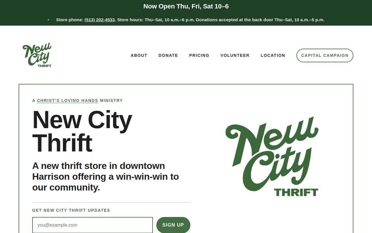 New City Thrift website preview